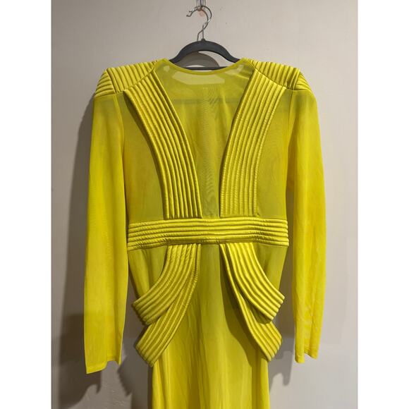 NWT Zhivago Empty Streets Sheer Stretch Mesh Formal Gown Acid Women's Size US 10 - Picture 3 of 8